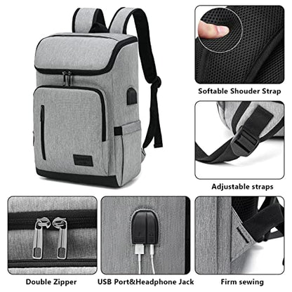 YALUNDISI Laptop Backpacks Travel Backpack Carry On Backpack Casual Daypack with USB Charging Port for Men Women Grey - color: Grey