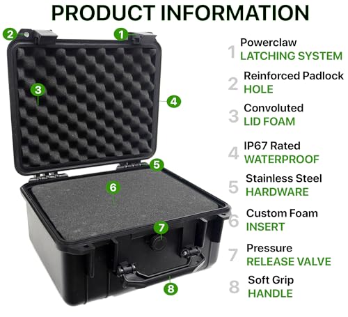 Tactical Hard Case WaterProof & Shock Proof With Custom Foam Insert - size: Medium