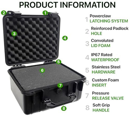 Tactical Hard Case WaterProof & Shock Proof With Custom Foam Insert - size: Small