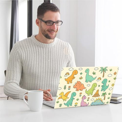 Universal Laptop Skin, DIY Cut-to-Fit Vinyl Cover Compatible with HP, Dell, Lenovo, Mac (13.3" to 15.6"), Anti-Scratch, No Residue & Bubble-Free Protective Decal Sticker, Cute Cartoon Dinosaurs - color: Cute Cartoon Dinosaurs