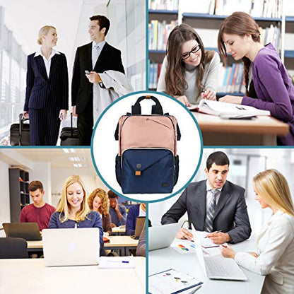 Hap Tim Laptop Backpack, Travel Backpack for Women, Pink Work Backpack (7651-BP) - color: Blue Pink