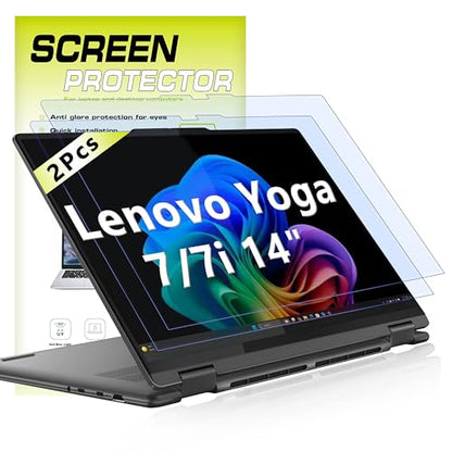 2 Pack Anti Blue Light Screen Protector for Lenovo Yoga 7 / 7i 14 Inch 2-in-1 Touchscreen Laptop (14IML9/14AHP9/14ARP8/14IRL8), Anti Glare Anti Fingerprint Matte Shield with HD Clarity