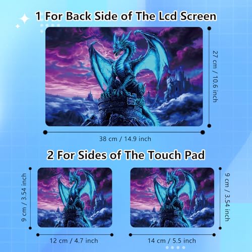 Universal Laptop Skin Sticker Decal for 11.6”12" 13" 13.3" 14" 15" 15.4" 15.6" Reusable Waterproof Scratch-Scratch Resistant Protective Vinyl Laptop Notebook Skin Stickers - Blue Dragon - color: Blue Dragon