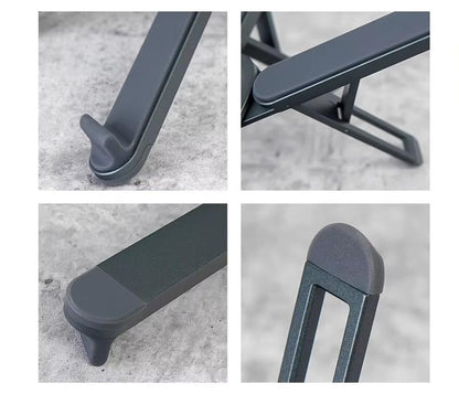 Foldable & Portable Laptop Stand for Desk, Light Weight Alloy Silicon, Ergonomic Aluminum Riser with 7 Adjustable Heights, Compatible with Laptop 10-16' and Tablet - color: meteoric lime