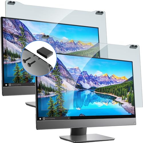 ZYY 2 Pack Diagonal 27 Inch Computer Screen Blue Light Blocker for Monitor | Acrylic Desktop PC UV Blocking Filter (W 24 1/8 x H 14) for Eye Strain, Hanging Anti Blue Light Screen Protector 27 Inch - size: 2 Pack: 27" Diagonal