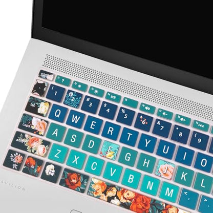 Keyboard Cover for HP 14" Laptop 2020 2019 2018,HP Pavilion x360 14M-BA 14M-CD 14M-DH 14-BA 14-BF 14-cm 14-CF 14-DF 14-DK 14-DS 14-DQ Series 14 Inch Protective Skin,Rose - color: Rose