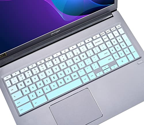 CASEDAO Keyboard Cover for Acer Chromebook 315 CB315-3HT-C296/C6XF/C16B 15.6 inch,Acer 715 CB715 15.6''/Acer 317 17.3''[NOT Without Numeric Keypad]-Gradual Mint - color: Gradual Mint
