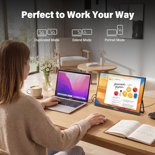 InnoView 15.6 inch Portable Monitor 4K UHD 3840x2160 | 100% sRGB HDR | External Monitor with 2 USB-C & HDMI Ports | Travel Second Monitor for Laptop Mac PC Xbox PS5 Switch (Includes Adapter) - size: 15.6-in