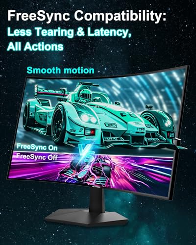SANSUI 27 Inch Curved 160Hz Gaming Monitor 144Hz FHD 1080P Computer Monitor | 27” 1500R Curved PC Monitor, FPS/RTS, MPRT 1Ms, FreeSync, HDR, 4000:1, 110% sRGB, Low Blue Light, HDMI DP Ports for Gaming - size: 27.0001