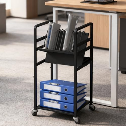 Metal Laptop Charging Station with Wheels, 12 Device Mobile Charging Cart for Laptops, Computers, Tablets and Chromebooks, Storage Rack for Office and Classroom