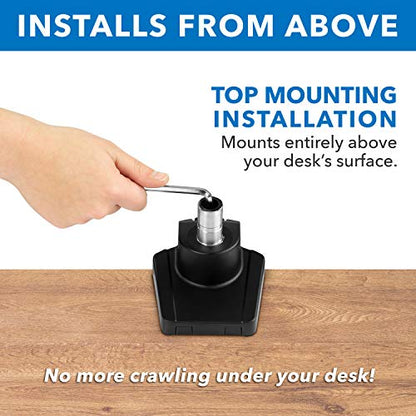 Mount-It! Single Monitor Arm Desk Mount for 24-32 Inch Computer Monitor, Full Motion Aluminum Mount, VESA 75x75 100x100, Holds up to 17.6 lbs, Cable Management, C-Clamp and Grommet Base, Black