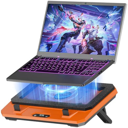 IETS GT300 Upgraded Laptop Cooling Pad with Adjustable Stand, Turbo Boosted Cooler for Rapid Cooling 10-17inch Gaming Laptop, Flexible Sealing Ring，Featuring Air Filtration and USB Hub - color: GT300F1(Hub)