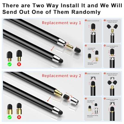 Stylus(10 PCS),Stylus Pen for Touchscreen,High Sensitivity & Precision | Universal Stylus,2-in-1 Rubber Tip,Touch Screens of iPhone/iPad/Android Tablets（Rose Gold & Black） - color: 5PCS Rose Gold & 5PCS Black