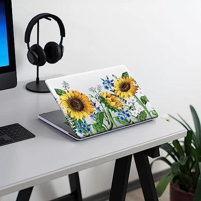 Compatible with MacBook Air 13 inch Case 2022 2021 2020 2019 2018 Release M1 A2337 A2179 A1932 Retina Display Touch ID, Plastic Hard Shell Case & Keyboard Cover, Sunflower - color: 01 Sunflower