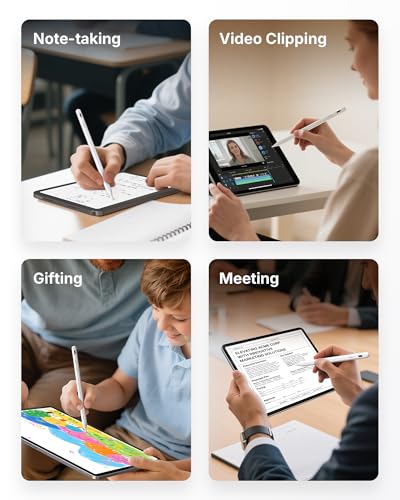 Metapen Pencil A8 V4 for iPad 2018-2026, Upgrade Magnetic Attraction, 2X Fast Charge, Low Latency Stylus Pen for iPad 11-6th Gen, Pro 12.9/11/13-inch M4/M5, Air 3/4/5/M2/M3, Mini 5/6/7th A17 Pro - color: Ivory
