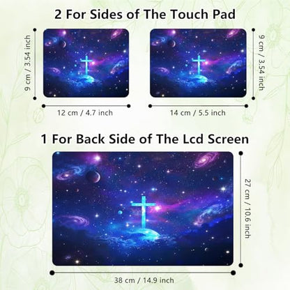 Laptop Skin Sticker Decal, Universal Reusable Vinyl Laptop Cover for 12" 13" 13.3" 14" 15" 15.4" 15.6" Notebook PC, Reusable Waterproof Scratch-Resistant with 2 Wrist Pads,Christian Cross - color: Christian Cross