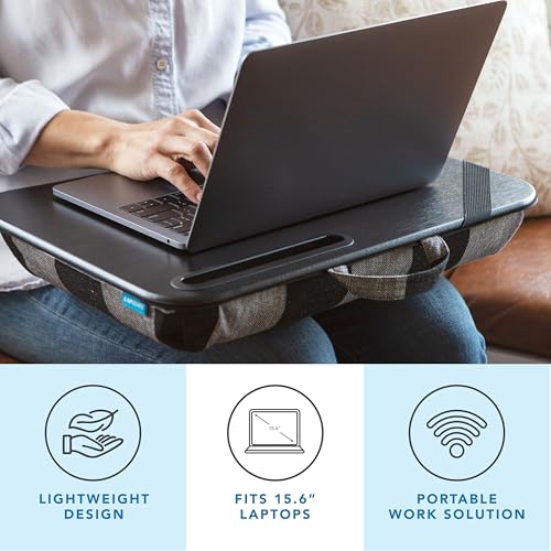 LAPGEAR Designer Lap Desk – Buffalo Check, 2-Pack with Storage Basket - color: Buffalo Check, size: 2-Pack Lap Desks + Basket