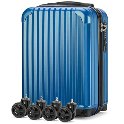 Personal Item Suitcase 18x14x8 Inches Hardside Built In TSA Lock & USB Port Lightweight Luggage Silent Double Spinner Wheels Maximum Underseat Carry-On Bag For Spirit and Frontier (Royal Blue) - color: Royal Blue