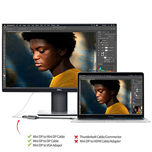 USB C to Mini Displayport (4K@60Hz), Thunderbolt 3 to Mini DisplayPort Adapter for iPhone 15/16/17 Series, M2-M4 MacBook, MacBook Air/Pro 2018-2025, Galaxy S21-S25, Steam Deack and Rog Ally