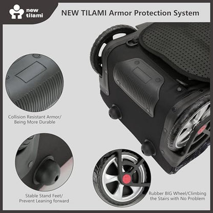 NEW TILAMI 20 Inch Rolling Backpack for School Stair-Climbing Big Wheel | Teen Boys Girls Carry-on Suitcase Large Organizer Compartment 15.6 Laptop Sleeve Adjustable Handle Roller Travel Bag College - color: Grey Mosaic