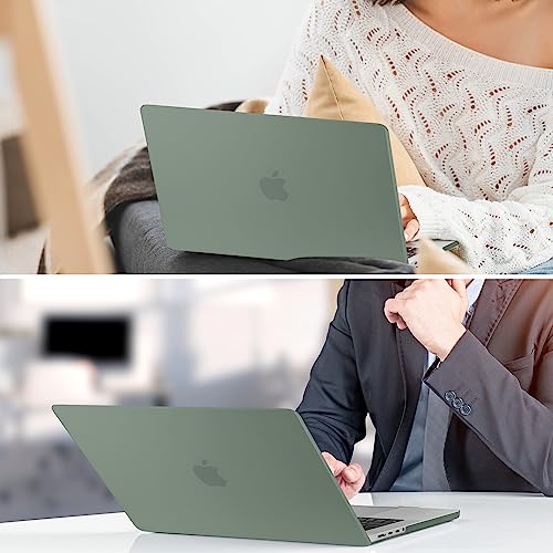 for MacBook Air 15 Inch Case M5 M4 M3 M2 (2026-2023) A3448 A3241 A3114 A2941, Protective Hard Shell Cover Compatible with Touch ID & Liquid Retina Display - Midnight Green - color: Matte Midnight Green