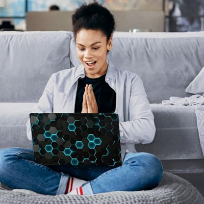 SUPERDANT Laptop Notebook Skin Sticker Cover Decal Laptop Protector Notebook PC Computer Art Protector Universal Notebooks Vinyl Decals Fits 12" 13" 13.3" 14" 15" 15.4" 15.6 inch Black Honeycomb