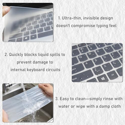 WALWAL 2 Pcs Laptop Universal Keyboard Cover Protector Ultra-Thin Silicone | Ultrathin Natural Typing Experience: At Just 0