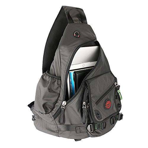 Large Sling Bag Laptop Backpack Cross Body Messenger Bag Shoulder Travel Rucksack (A-Black) - color: A-black