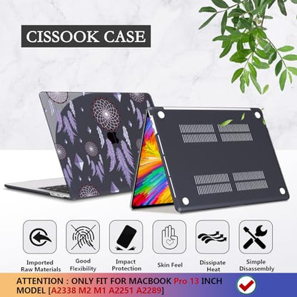 CISSOOK Compatible with MacBook Pro 13 inch 2025-2016 Release M2 M1 Chip | 5in1 Set Plastic Hard Shell Cover for MacBook Pro 13 with Touch Bar A2338 A2251 A2289 A2159 A1989 A1706, Dream Catcher - color: Pro13inch-Dream Catcher