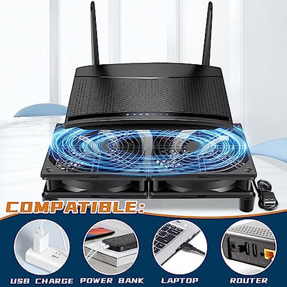 240mm Computer Pc Case 5V USB Powered Fan with Variable Speed Controller for Router WiFi Modem Cabinet Xbox DVR PlayStation Receiver Cooling - style: 2 x 120mm