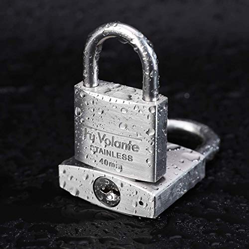 Stainless Steel Pin Tumbler Padlock, 304 Marine Series, Weatherproof Padlock for Outdoor use, 2 inch Wide Body, Keyed Different - Stainless Steel Body & Shackle - color: FUPS150