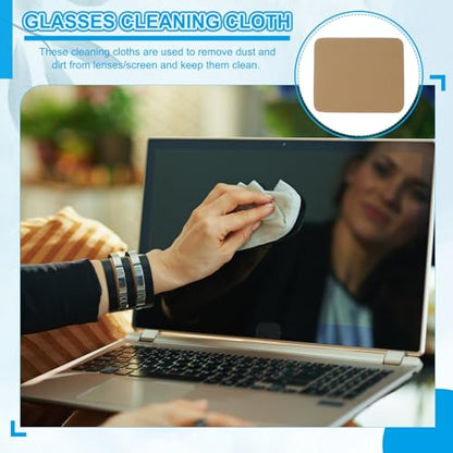 PATIKIL Glasses Cleaning Cloth 6.9" x 5.7", 12 Pcs Microfiber Eyeglasses Cleaner Cloths Soft Suede Wipe Screen for Camera Len Eyeglass Screens Phones Smart Devices, Brown - color: Brown, size: 6.9" x 5.7"