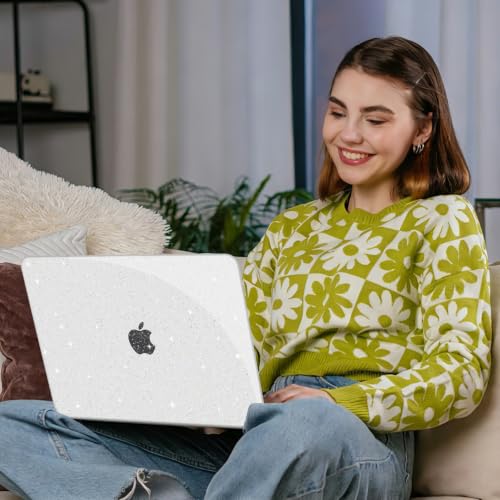 B BELK Glitter Case for MacBook Neo 13 inch 2026 Release Model A3404 | Clear Sparkly Scratch Resistant Protective Hard Shell for Mac Neo Case with Keyboard Cover & Screen Protector, Bling Clear - color: Glitter Clear