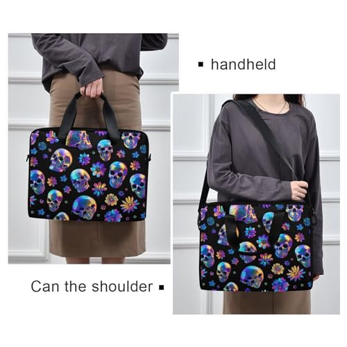 MNSRUU Laptop Bag for 15.6 inch Black Gothic Bats - color: Skull I23293