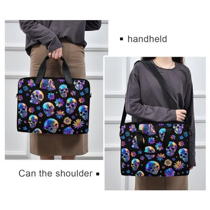 MNSRUU Laptop Bag for 15.6 inch Black Gothic Bats - color: Skull I23293