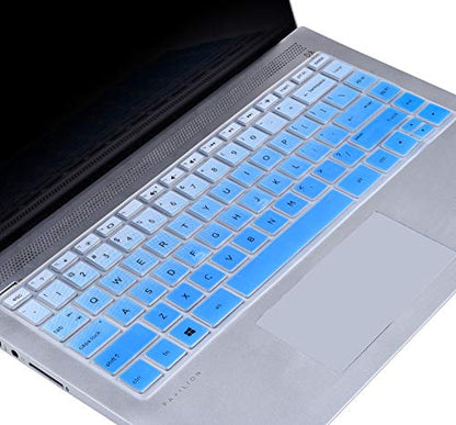 Keyboard Cover for HP Pavilion x360 14 & HP Laptop 14-dq0040nr/HP 14-dq/dh/dk 14-fq 14-cd/ce/cf HP Ultrabook 14, 14-dq5009nr 14-dq6015dx 14-dq0760dx 14-dq0762dx 14-dq0703dx 14-dq0052dx dq5043cl - color: Ombre Blue