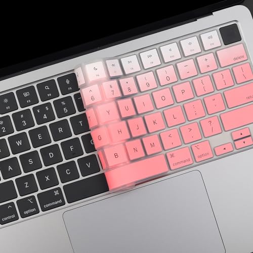 2 Pack Keyboard Cover for MacBook Pro 14" 16" M5-M1 Pro/Max 2026-2021 A3426 A3427 A3428 A3429 A2442 A2779 A2918 A2992 A2485 A2780 A2991,2026-2023 MacBook Air M5-M2 13.6" 15.3" laptop Skin,US Layout-OP - color: OmbrePink+TPU