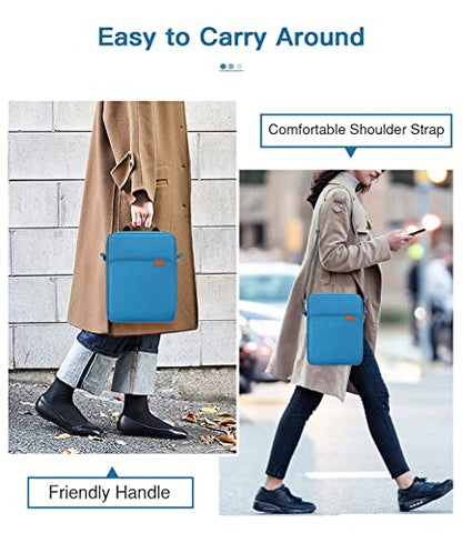 MoKo 9-11 Inch Tablet Sleeve Bag Handle Carrying Case with Shoulder Strap | Fits iPad Pro/Air/A16 11-inch, iPad 10th 10.9, iPad 9/8/7th 10.2, iPadAir 5/4th 10.9 and Tab S8/S9 11-inch, Peacock Blue - color: Peacock Blue, size: 9-11 inch
