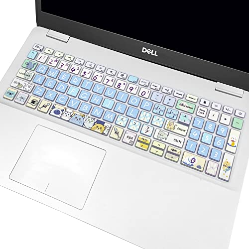 Keyboard Cover Skin for 2021 2020 2019 Dell Inspiron 15 5501 5502 5505 5508 5584 5590 5593 5598 15.6" / Inspiron 15 7000 7590 7591 7501 7506 7706 7790 / Vostro 7590 5590 7500, Cute Cat - color: Cute Cat
