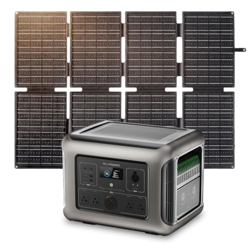 ALLPOWERS R2500 V2 Portable Power Station with 160W Solar Panel, 1920Wh LiFePO4 Battery 2500W (Peak 5000W) AC/100W USB-C Output,MPPT 1000W Max, Solar Generator for Home Backup, RV, Outdoor, Camping - color: R2500+SE160(160W)