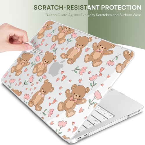 May Chen Compatible with MacBook Neo 13 inch Case 2026 Model A3404, Plastic Hard Shell,Keyboard Cover,Screen Protector,Dust Plug, for MacBook Neo 13" with A18 Pro Chip, Cute Teddy Bear - color: Cute teddy bear
