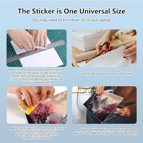Universal Laptop Skin Sticker with 2 Wrist Pad Skins, Waterproof Scratch Resistant Vinyl Laptop Cover Decal, Cut to Fit for 11–15.6 Inch MacBook HP Dell Lenovo, Dreamy Autumn Scene - color: Dreamy Autumn Scene