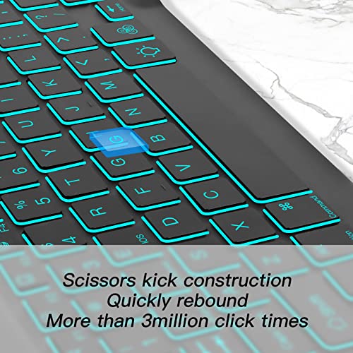 XIWMIX Ultra-Slim Wireless Bluetooth Keyboard - 7 Colors Backlit Universal Rechargeable Keyboard Compatible with iPad Pro/iPad Air/iPad 9.7/iPad 10.2/iPad mini and Other iOS Android Windows Devices - color: Black