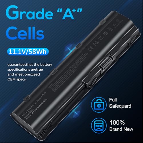 TREE.NB Replacement Battery for HP Spare 593553-001, fits HP MU06 MU09 Laptop Battery, Compaq Presario CQ32 CQ42 CQ43, Pavilion dm4 g4 g6 g7 DV3-4000 DV5-2000 DV6-3000 COMPAQ 435 436(5200mAh) - size: 6cell