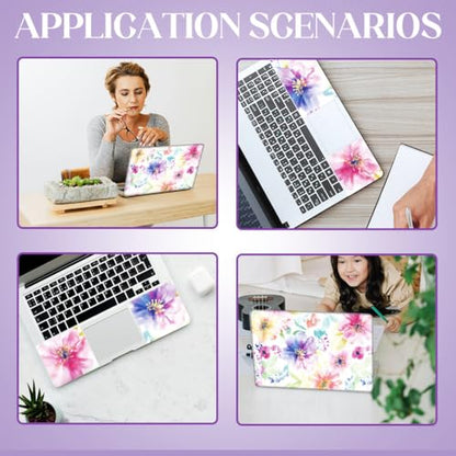 SUPERDANT Watercolor Flowers Laptop Skin Sticker Decal Plant Universal Laptops Notebook Skin Sticker 12 13 13.3 14 15 15.4 15.6 Inches Vinyl Laptop Cover Stickers Notebook Protector Pink Purple - color: Pink+Purple