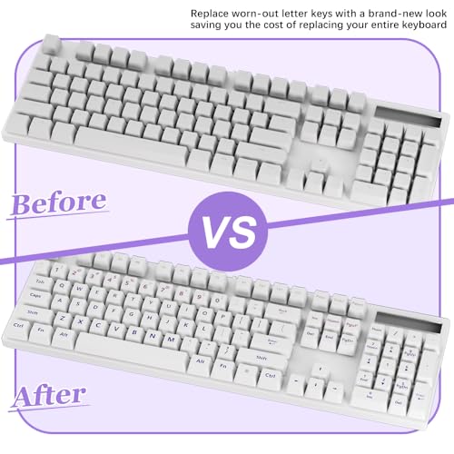 ProElife Gradient Keyboard Letter Stickers with Tweezer, English, Purple | Transfer Printing Peel-Off Film, Leave English Letters on Keys, Keyboard Letters Replacement Stickers for Desktop Computer - color: Purple