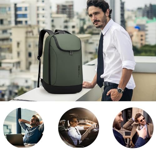 FUTURE AESTHETICS Business Smart Backpack Waterproof for women,men,Fight Approved Durable Backpack suitable as overnight and travel backpack (Green) - color: Green