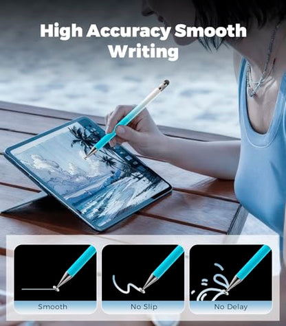 Kenkor Stylus(3pcs),2-in-1 Stylus Pen for Touch Screen, Stylus Pen for iPad | No Charging,Compatible with Apple(iPhone/iPad)/Nintendo Switch/Samsung/Google/Microsoft/Android Tablets Touch Screens Devices - color: Yellow+Blue+Green