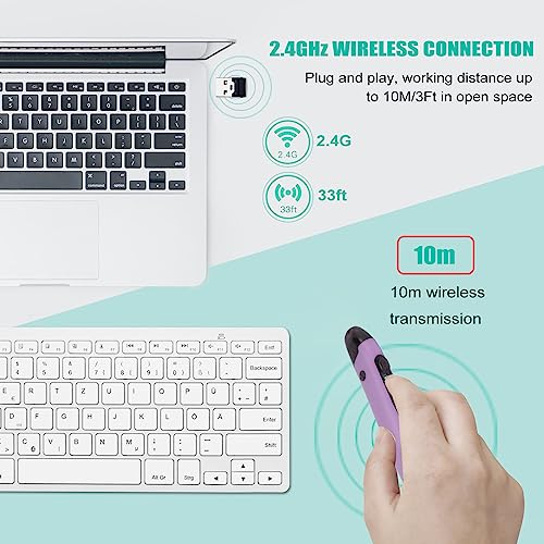 Wireless Pen Mouse, Rechargeable 2.4G Dual Mode Handwriting Stylus with Touch Head for PC Laptop iOS (Purple) - color: Purple