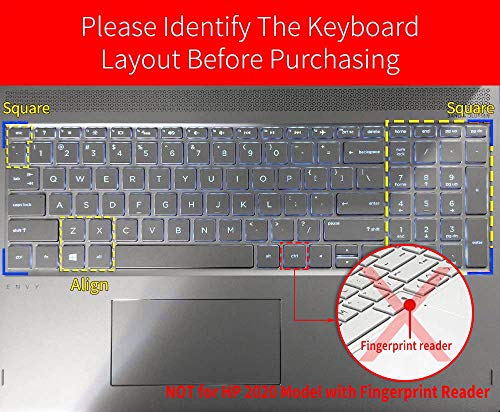 Keyboard Cover for HP Laptop 15-db 15-dw 15-dy 15-da 15-bs/bw 15-ef 15t 15z 14"x 4.6" 15-db0011dx 15-dy1043dx/dy1051wm 15-dw0037wm/dw1083wm 15-ef1001ds ef1023dx, HP 17-by/bs/ca 11" Keyboard Skin, Blue - color: Ombre Blue